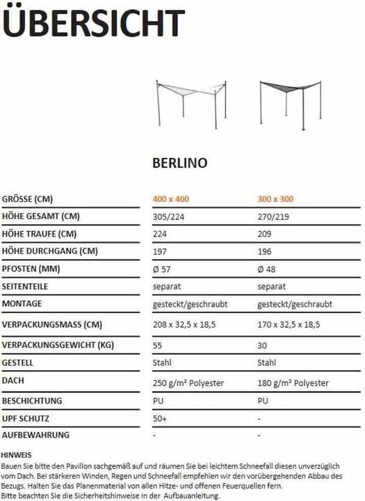 Produktbild Siena Garden Berlino (300 cm, 300 cm)