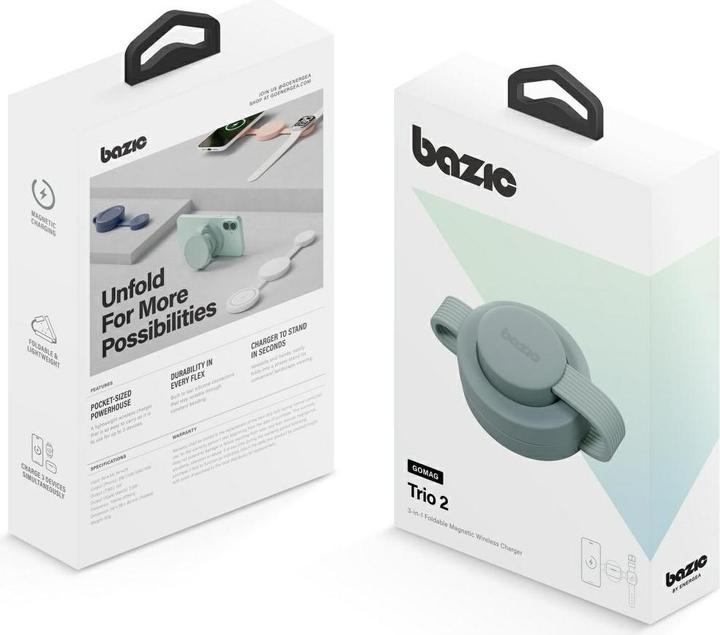 Image du produit Energea Wireless charger Bazic GoMag Trio 2 3in1 15W magnetic for iPhone/Watch/AirPods pistachio (15 W)