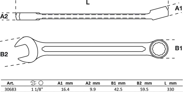 Actual product image BGS Combination Spanner SAE 1.1/8"