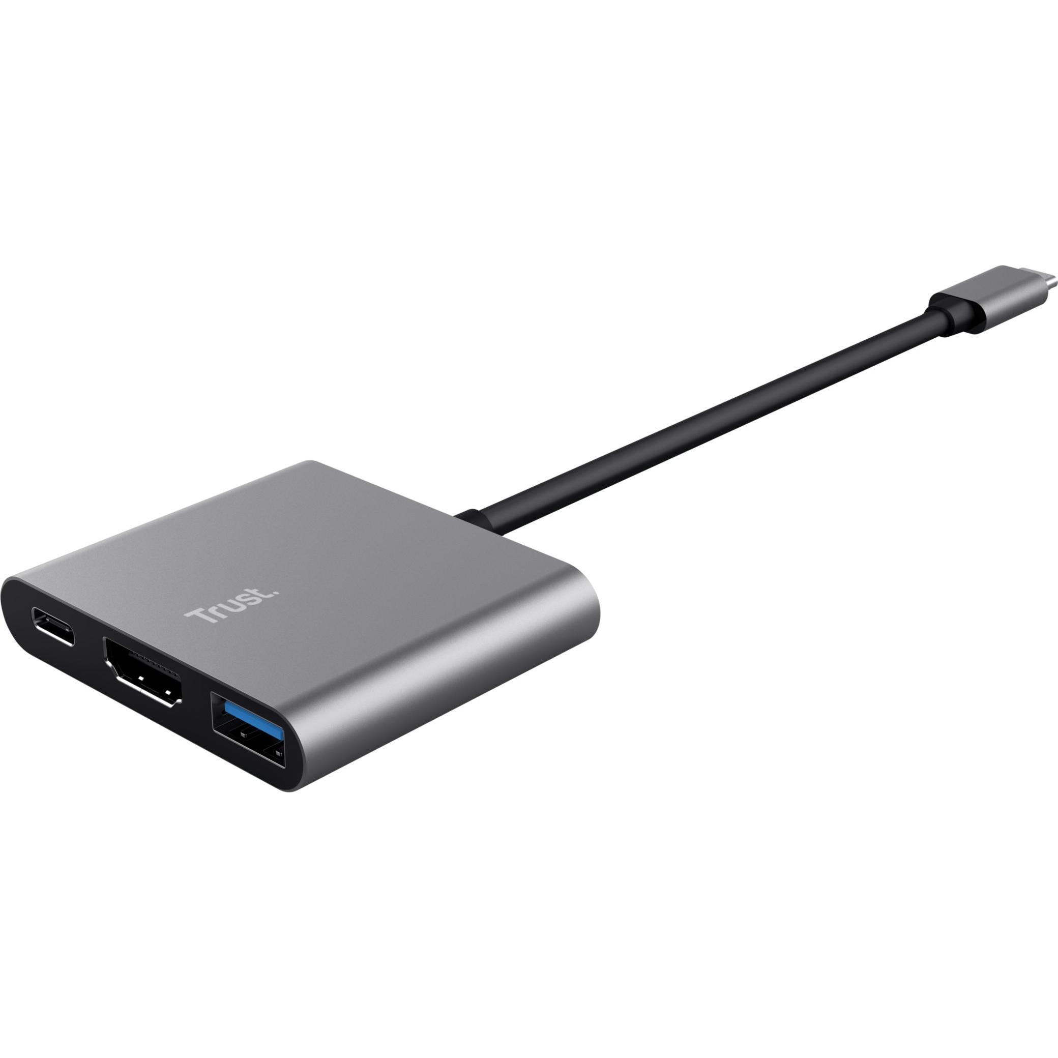 Thumbnail - Trust Dalyx - USB 3.2 Gen 1 (3.1 Gen 1) Type-C - HDMI - USB 3.2 Gen 1 (3.1 Gen 1) Type (USB-C, 3 Ports), Dockingstation ...