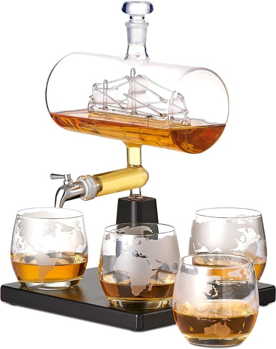 Image du produit Oak & Steel Verres à whisky et décanteurs Bateau (1 l)