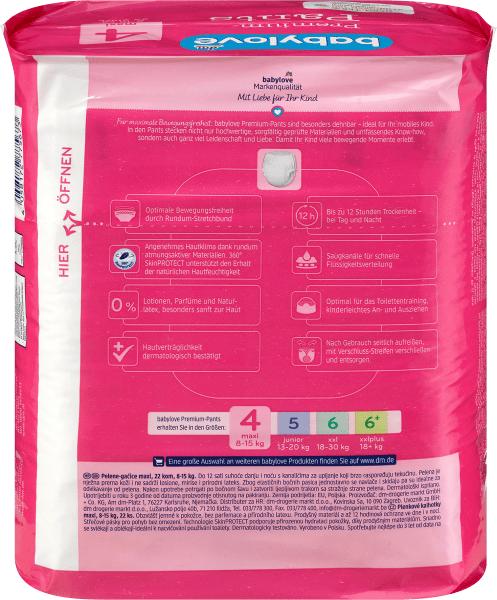 Produktbild dm babylove Pants Premium (Gr. 4, Tragepack, 22 Stück)