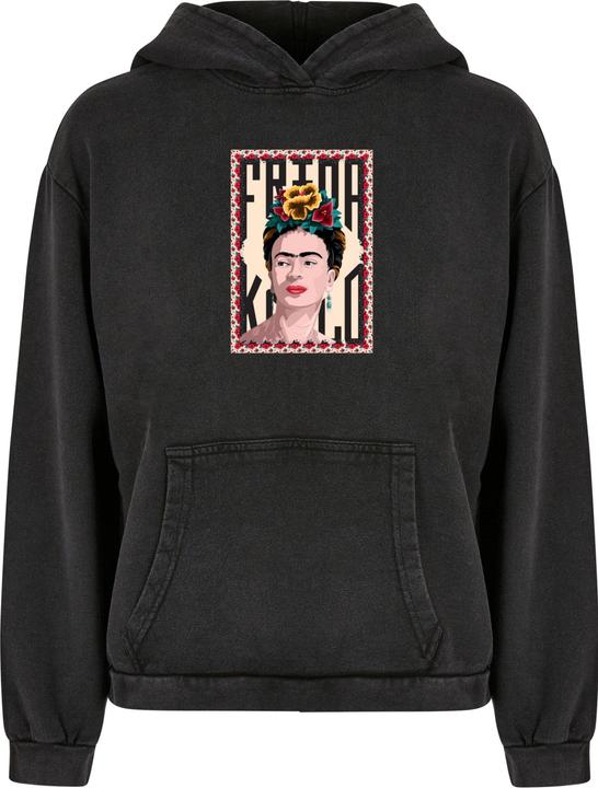 Immagine prodotto Merchcode Donna Frida Kahlo - Felpa con cappuccio oversize con lavaggio acido Frame one - 178005 (L)