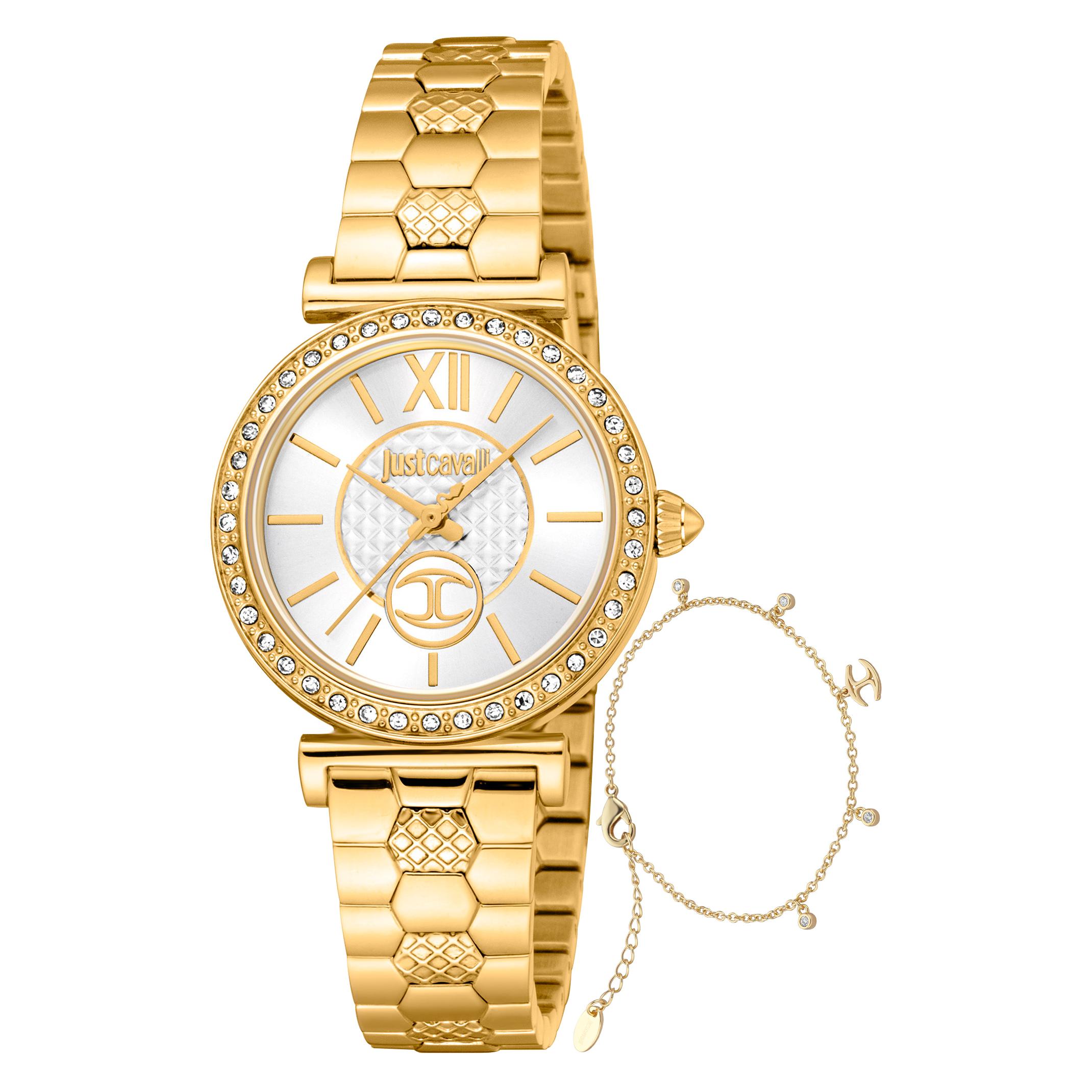 Just Cavalli, Armbanduhr, Set Varenna - JC1L273M0055, Gold, (Analoguhr, 30 mm)