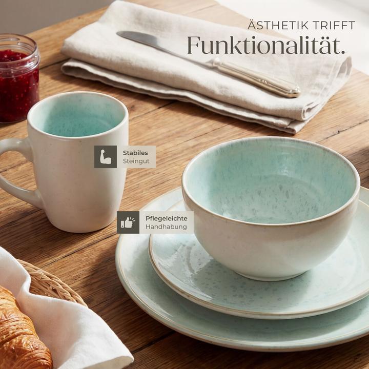 Actual product image tectake Mare tableware set in stoneware, for 6 people (30 pcs.)