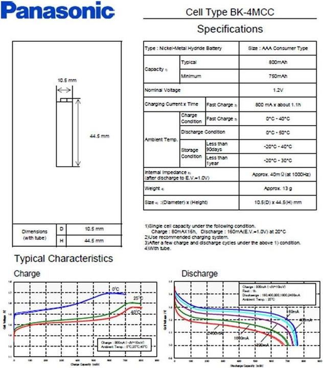 Image du produit Panasonic Batterie Eneloop Standard HR-4UTGB-4BP AAA Micro Pack de 4 piles avec étui (4 pcs, AAA, 800 mAh)