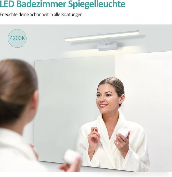 Produktbild Emke Spiegelleuchte, NeutralWeiss(4200K), 40cm, Weiss
