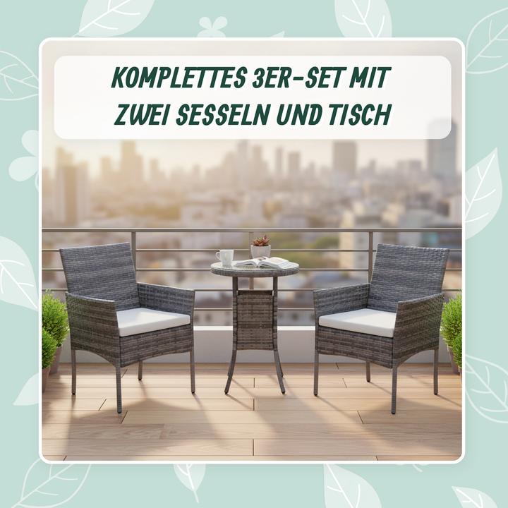 Image du produit Relaxdays Ensemble de jardin 3 pièces