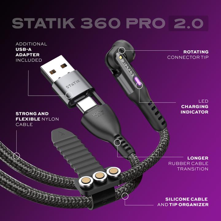 Produktbild Statik 5in1 Ladekabel (2 m, USB 3.0, 100 W)