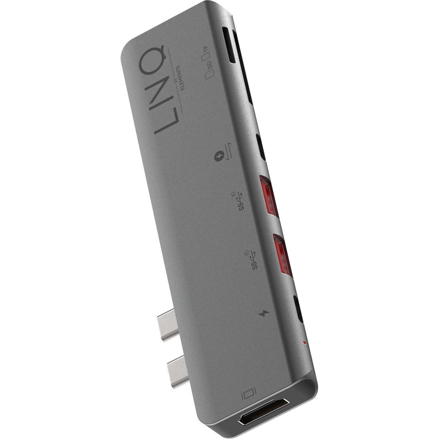 Thumbnail - Linq Connects LQ48012 (USB-C, 7 Ports), Dockingstation + USB Hub, Silber