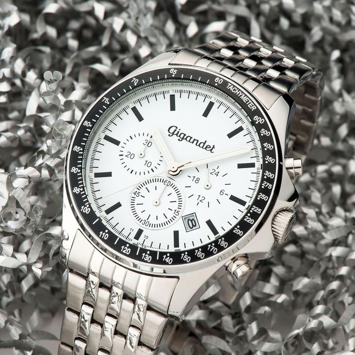 Actual product image Gigandet Men's Chronograph with 100m Water Resistance, Tachymeter Scale, 316L Stainless Steel Case