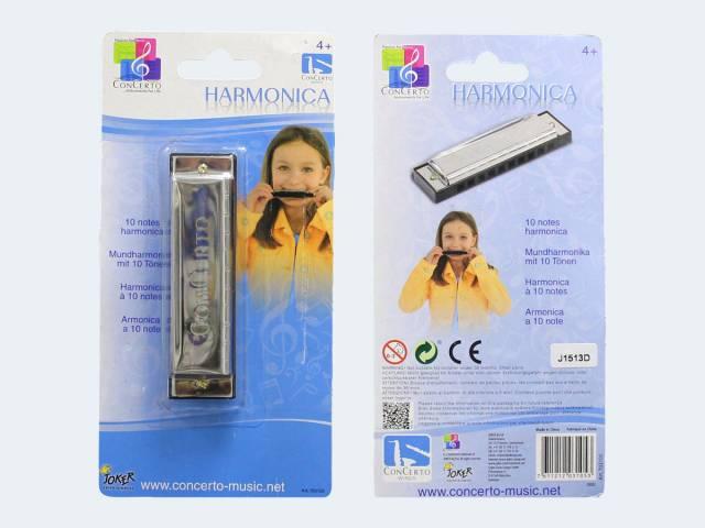 Produktbild Mundharmonika 10 Stimmen Metall 10cm