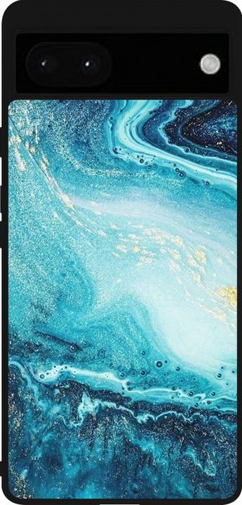 Actual product image PhoneLook Cover Silicone Black Sea Foam Blue (Google Pixel 6a)