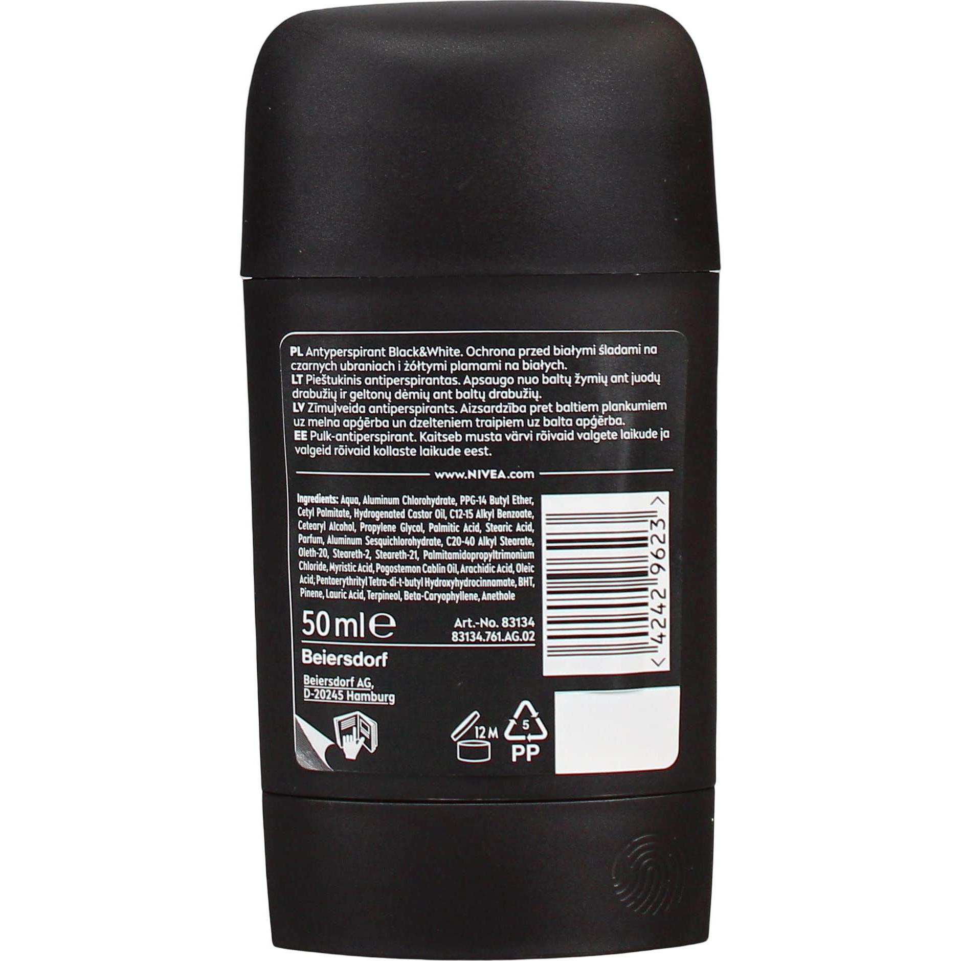 NIVEA, Deo, Menack & White Invisible Original Antiperspirant Stick 50Ml (Stick)