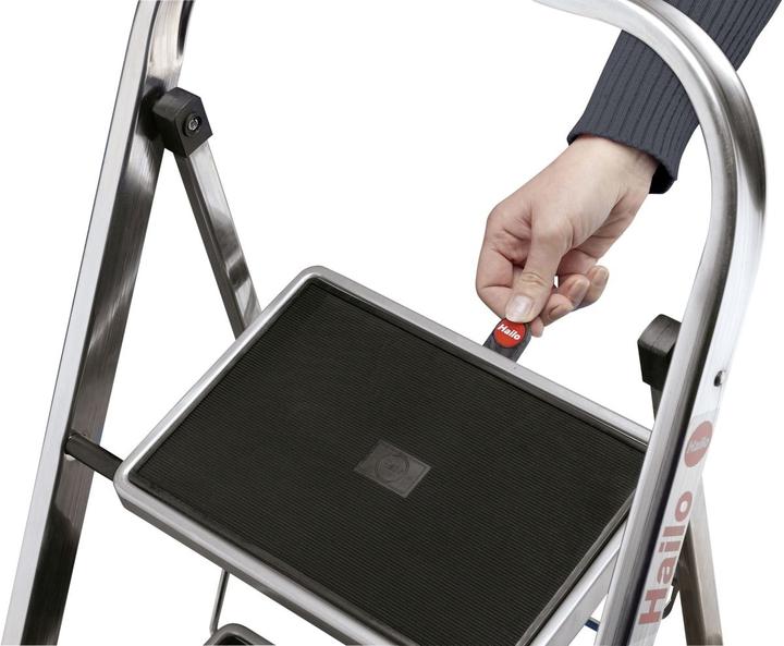 Image du produit Hailo K70 StandardLine, escabeau aluminium, 3 marches (Échelle deux plans, 106 cm)