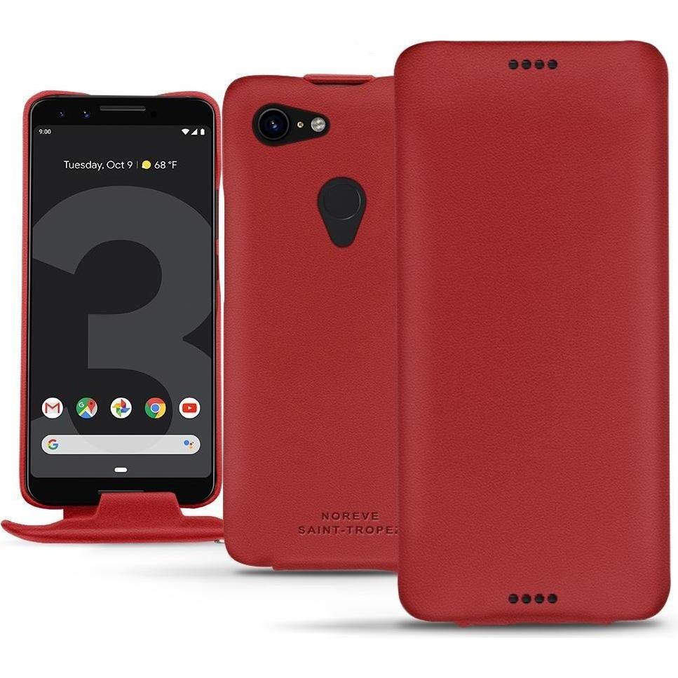Noreve Lederschutzhülle vertikal (Google Pixel 3), Smartphone Hülle, Rot