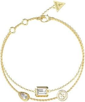 Guess Double Gold-Plated Bracelet With Zircons 4g Light Jubb05237jwyg (18.50 cm, Acier inoxydable)