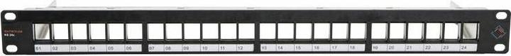 Image du produit Dätwyler Panneau de brassage KS 24x pour 24x RJ45 Keystone 19 rack noir