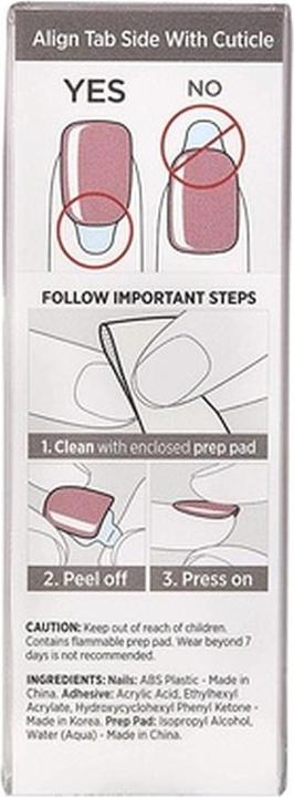 Produktbild KISS Self-adhesive nails imPRESS Color Paralyzed Pink 30 pcs (L) (Kunstnägel, Champagne Pink)