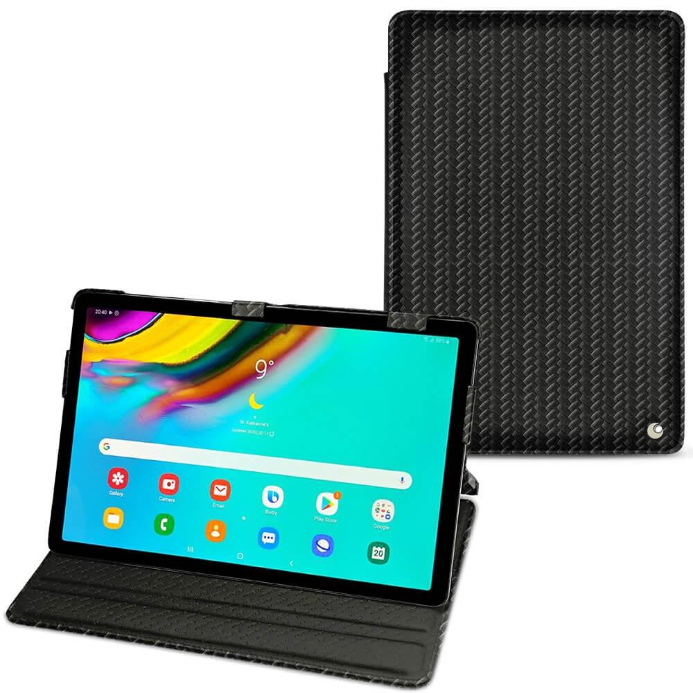 Noreve Lederschutzhülle horizontal (Galaxy Tab S5e), Tablet Hülle, Schwarz