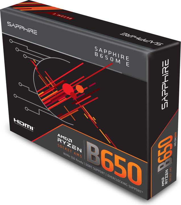 Productafbeelding Sapphire B650M-E 1xHDMI 1.4 1xDP 1.2 (AM5, AMD B650, mATX)
