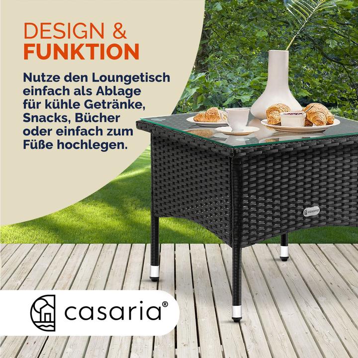 Image du produit Casaria Table de jardin en poly rotin