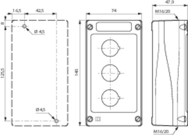 Actual product image Baco Empty housing with hole