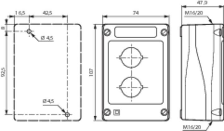 Actual product image Baco Empty housing with hole