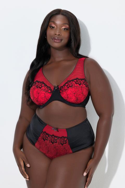 Actual product image Ulla Popken Floral Embroidered Underwire Bra (Single pack, 85 E)