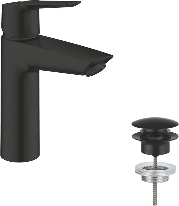 Image du produit Grohe Start QuickFix Robinet de lavabo taille M, push-open, incl. outil 3-en-1, économie d'eau, noir mat