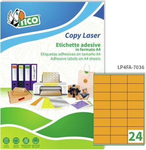 Tico Fluorescent Labels Orange 70x36mm 70