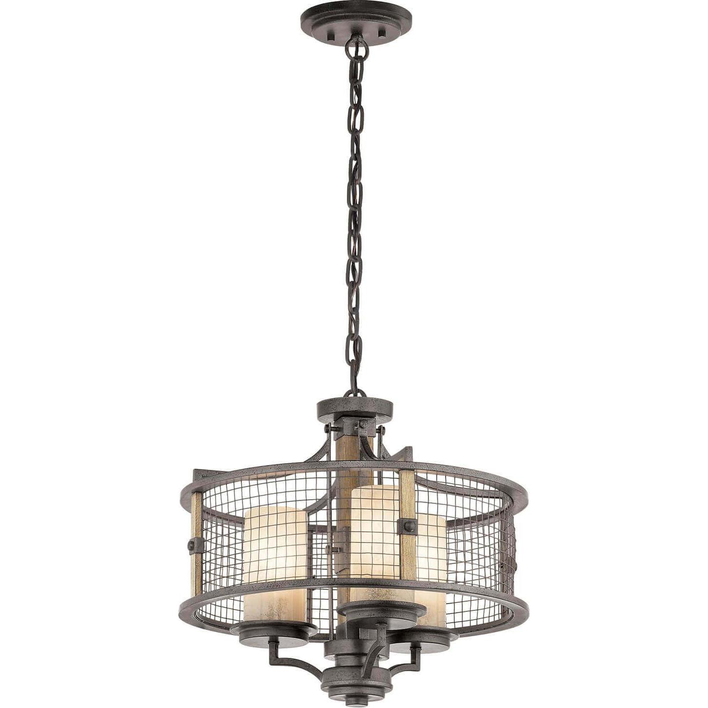 Elstead Lighting, Kronleuchter, Ahrendale Kronleuchter E27 3-fach Amboss-Eisen (45.10 cm)
