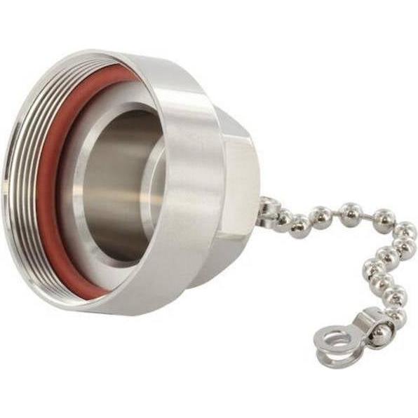 Thumbnail - Telegärtner TOC Flanschutzkappe Messing vernickelt mit Kette, Elektronikkabel + Stecker