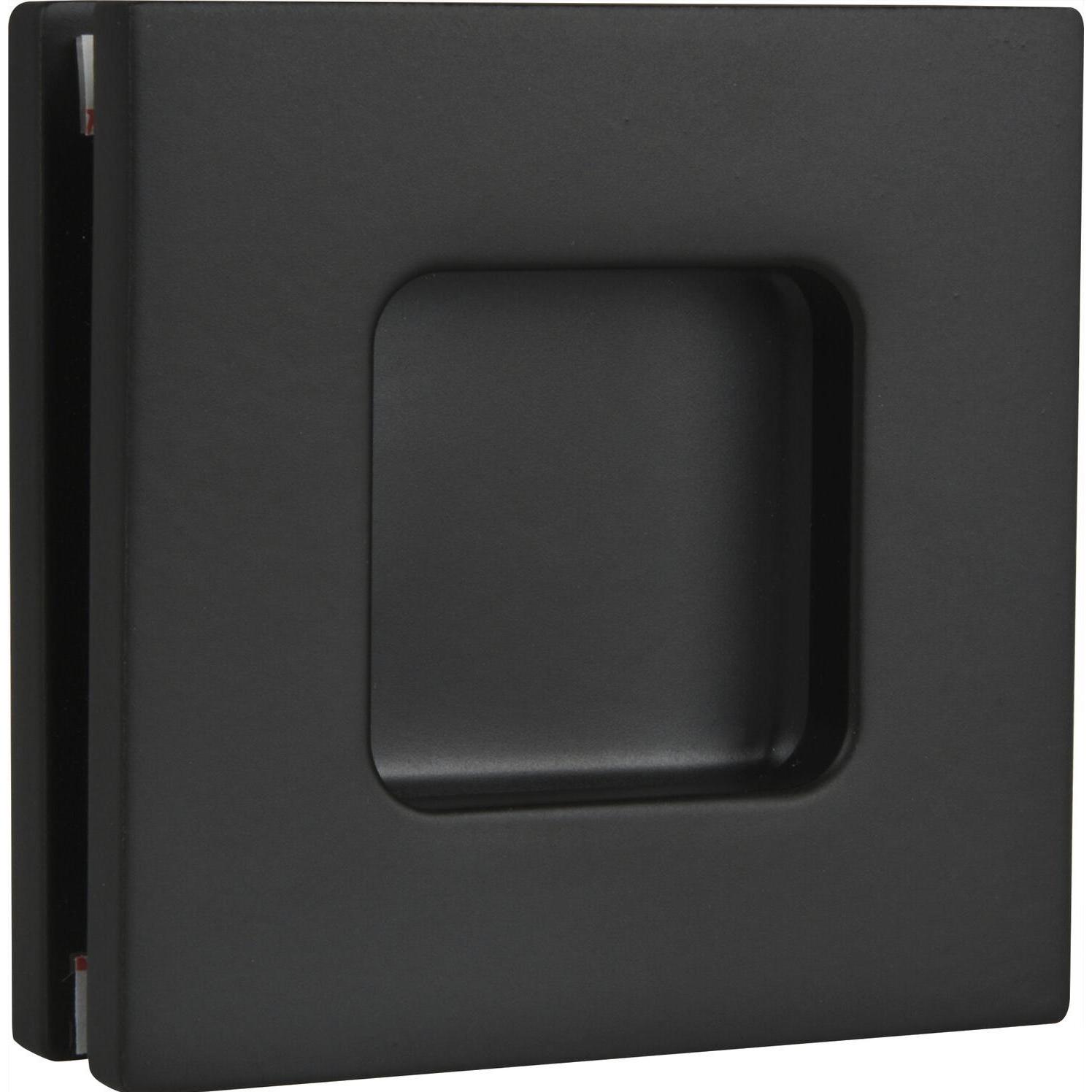 Marchesi, Türbeschlag + Scharnier, Schiebetürmuschelpaar 6405 für Glas, eckig, Glasstärke 8 - 10 mm, schwarz