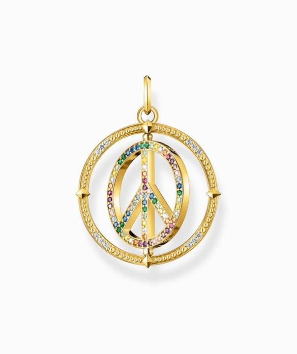 Produktbild Thomas Sabo Anhänger Peace Zeichen mit Bunten Steinen Vergoldet (925er Silber)
