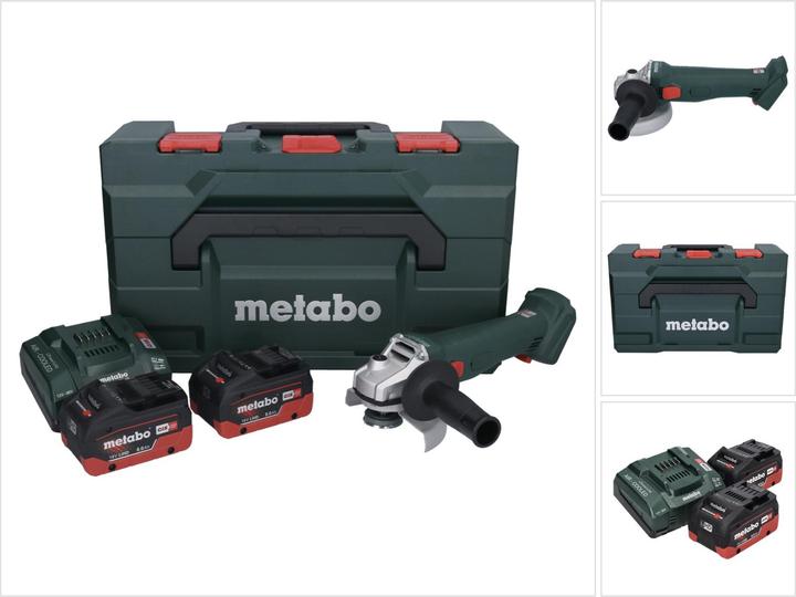 Produktbild Metabo W 18 L 9-125 Akku Winkelschleifer 18 V 125 mm + 2x Akku 8,0 Ah + LadegerÃ¤t + metaBOX (125 mm)