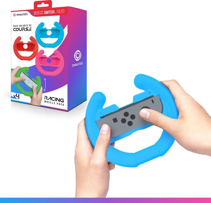 Actual product image Oniverse Pack of 4 Racing wheel controller holders - Blue/Red/Green/Pink (Switch)