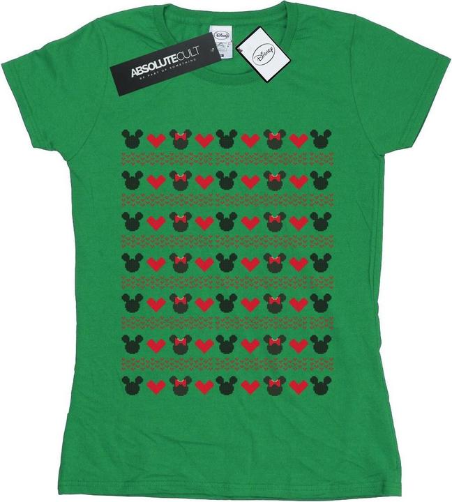 Immagine prodotto Disney Mickey And Minnie Christmas Hearts Maglietta Donna (M)