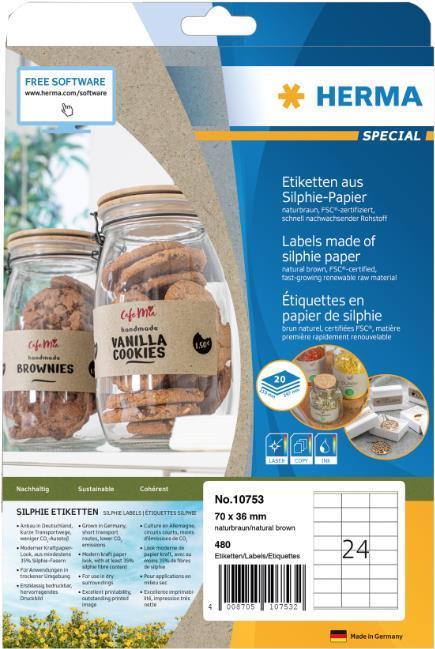 Produktbild HERMA Graspapier Adressetiketten A4