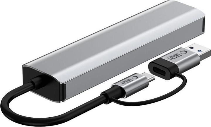 Immagine prodotto Tech-Protect HB03 HUB Adapter 5in1 USB-C + USB2.0 + USB3.0 + RJ45 - gray (USB-A, USB-C, 5 porte)