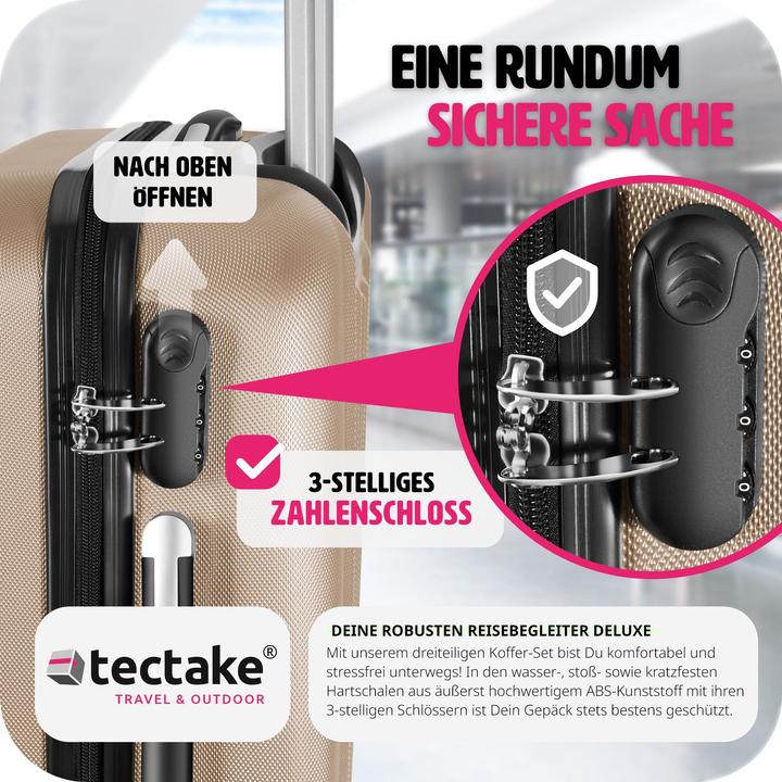 Image du produit tectake Set de 3 Valises (95 l, M (50 - 90l), L (90 - 115l))