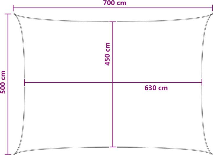 Produktbild vidaXL Sonnensegel (500 x 700 cm)