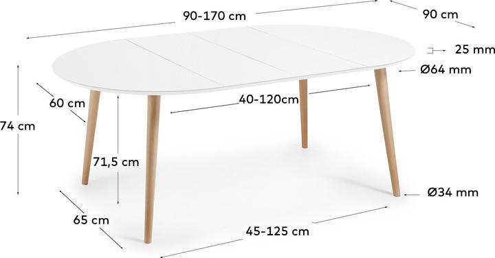 Actual product image Kave Home Oqui (90 x 90 x 74 cm)