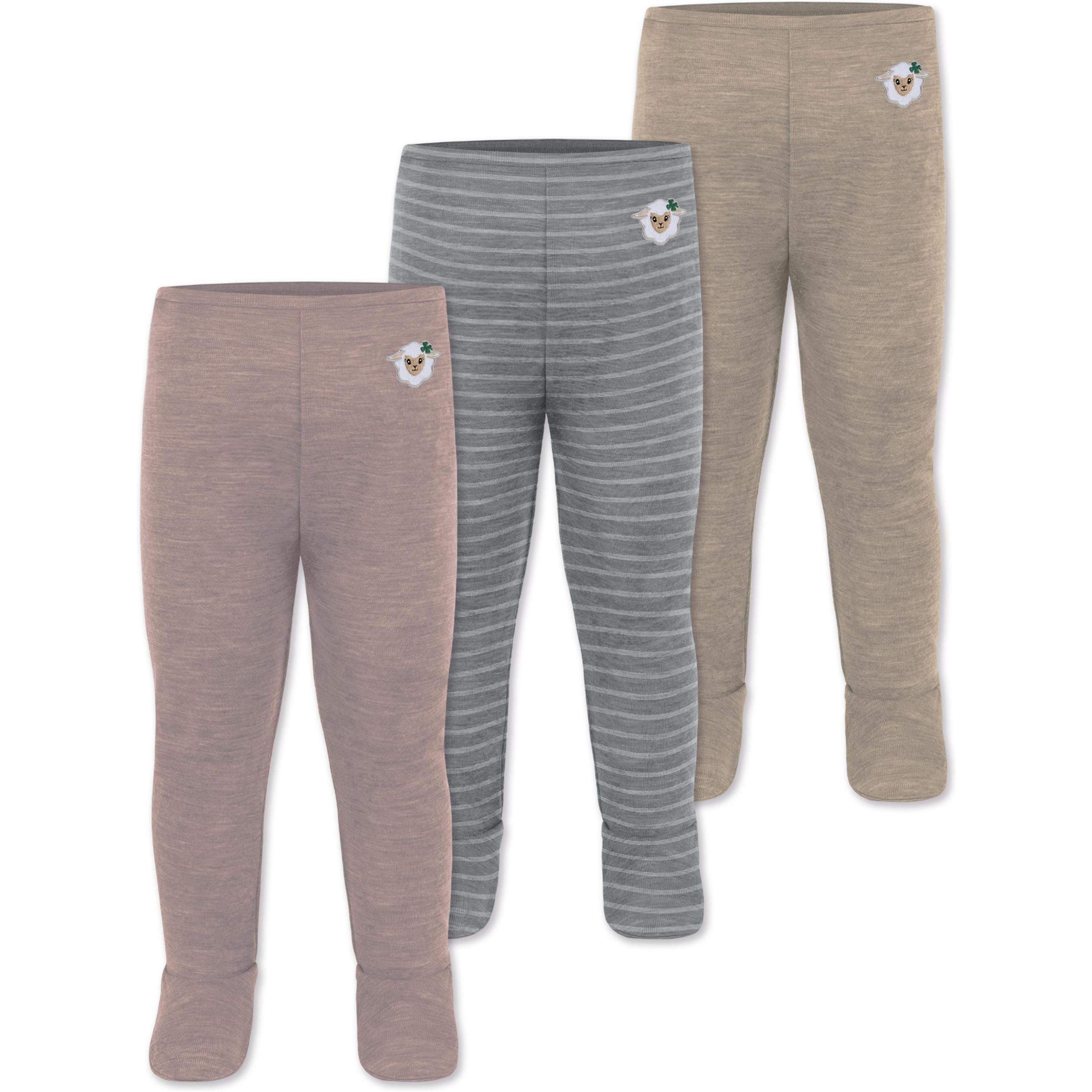 Normani, Herren, Funktionsunterhose, 3er Pack Baby Merino Unterhose mit Füssen - 9543 (80), Beige, 80