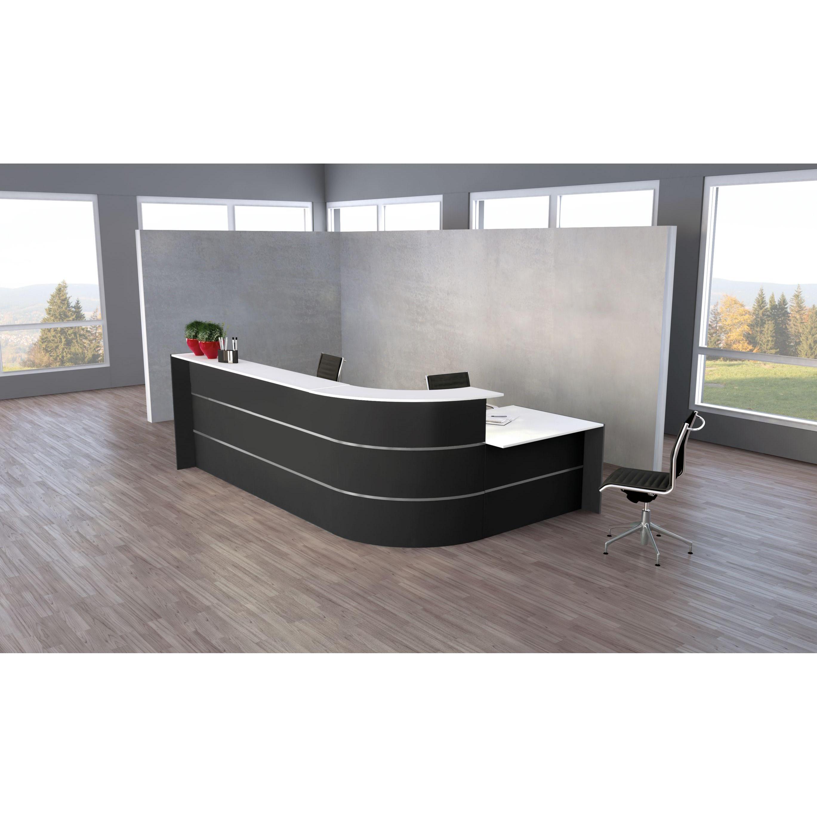 Kerkmann, Schreibtisch, BARI Empfangstheke anthrazit, weiss 370,0 x 200,0 x 112,0 cm