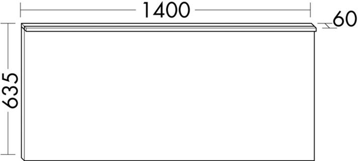 Actual product image burgbad Eqio miroir lumineux avec éclairage LED à poser, 1 interrupteur à droite, 1400x60x635mm (140 x 63.50 cm)