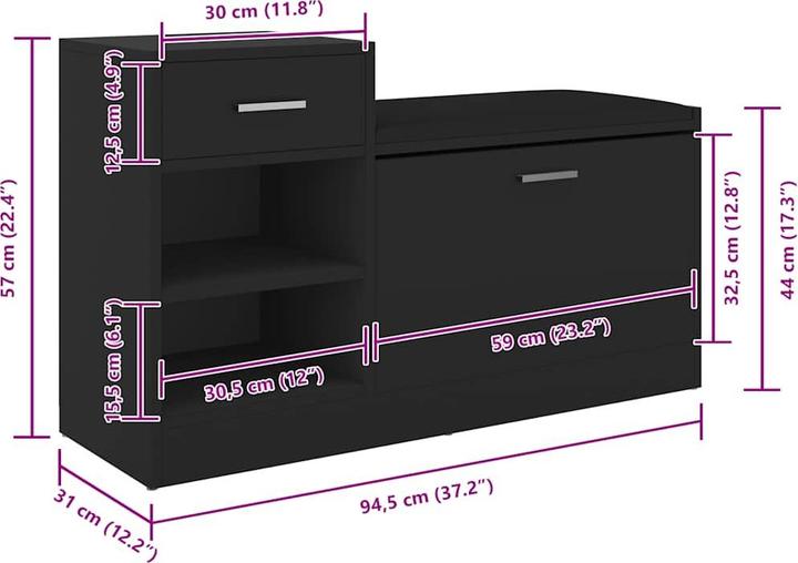 Immagine prodotto vidaXL Calvin (94,5 x 31 x 57 cm)