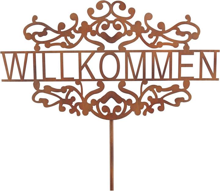 Produktbild Exner Garten und Wohnaccessoires Gartenstecker Tôle WILLKOMMEN