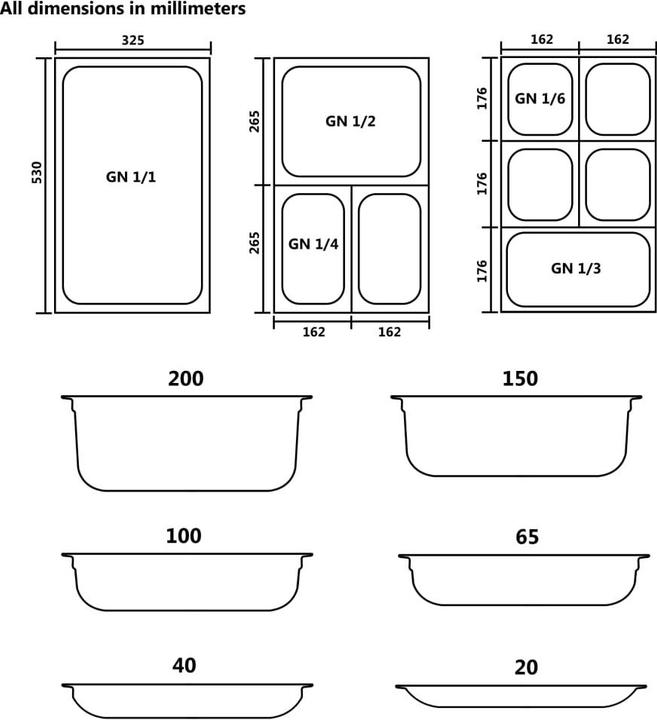 Produktbild vidaXL Gastronorm-Behälter (GN 1/3, 5.70 l)