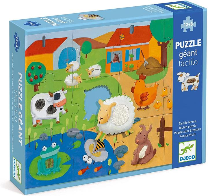 Actual product image Djeco Giant puzzle Tactiloferme (20 pieces)
